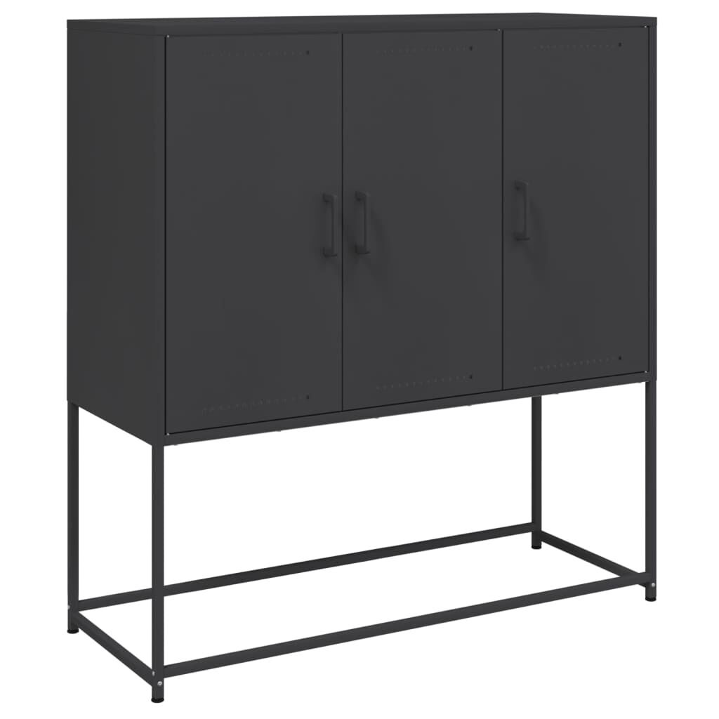 vidaXL Hoge Kast Zwart Staal 100x39x107cm - Retourdeal!