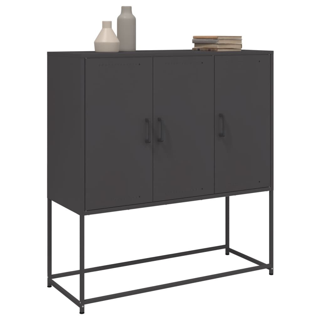 vidaXL Hoge Kast Zwart Staal 100x39x107cm - Retourdeal!
