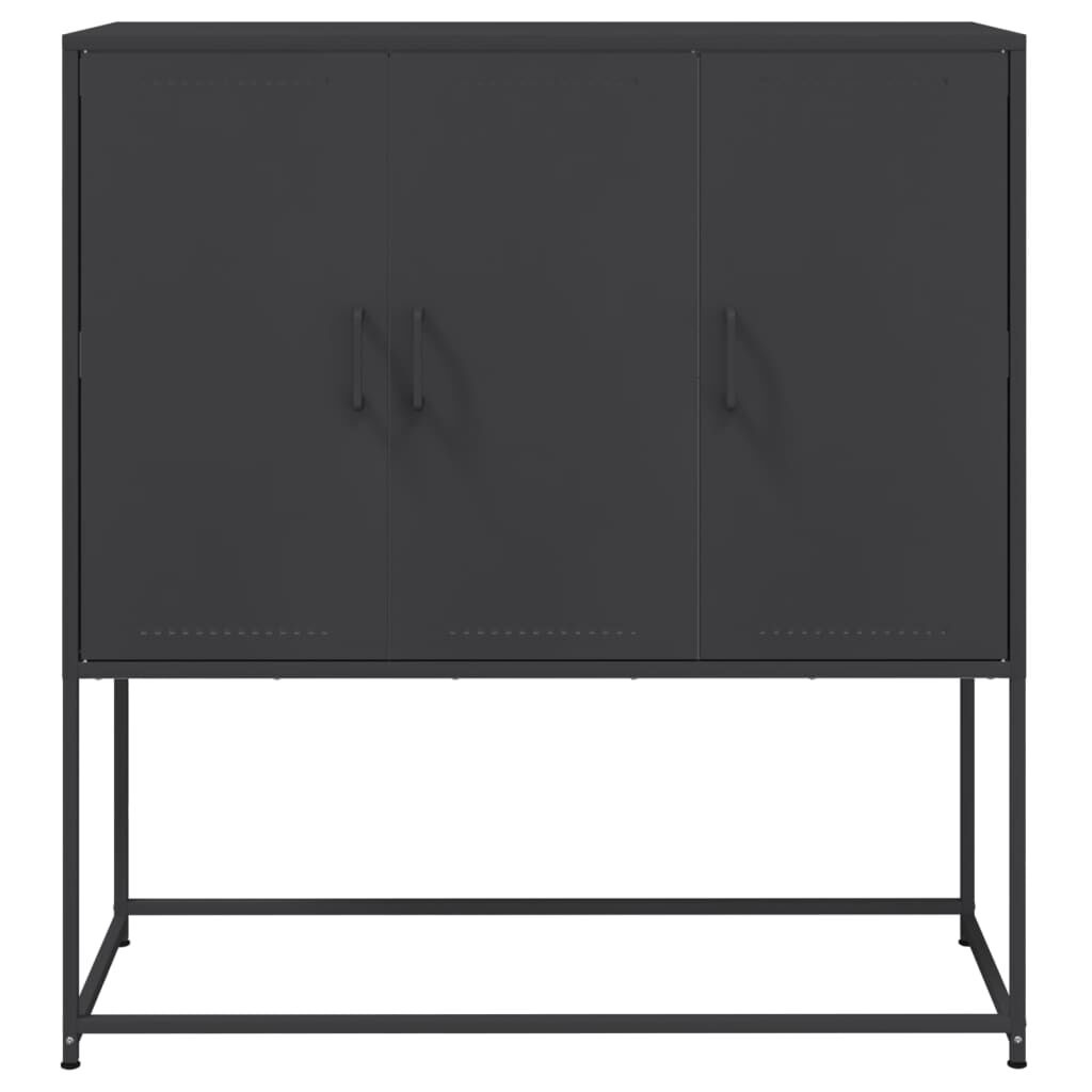 vidaXL Hoge Kast Zwart Staal 100x39x107cm - Retourdeal!
