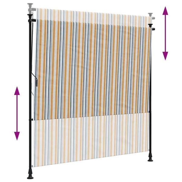 vidaXL Rolgordijn Buiten 200x270 Geel/Wit -41% Korting!