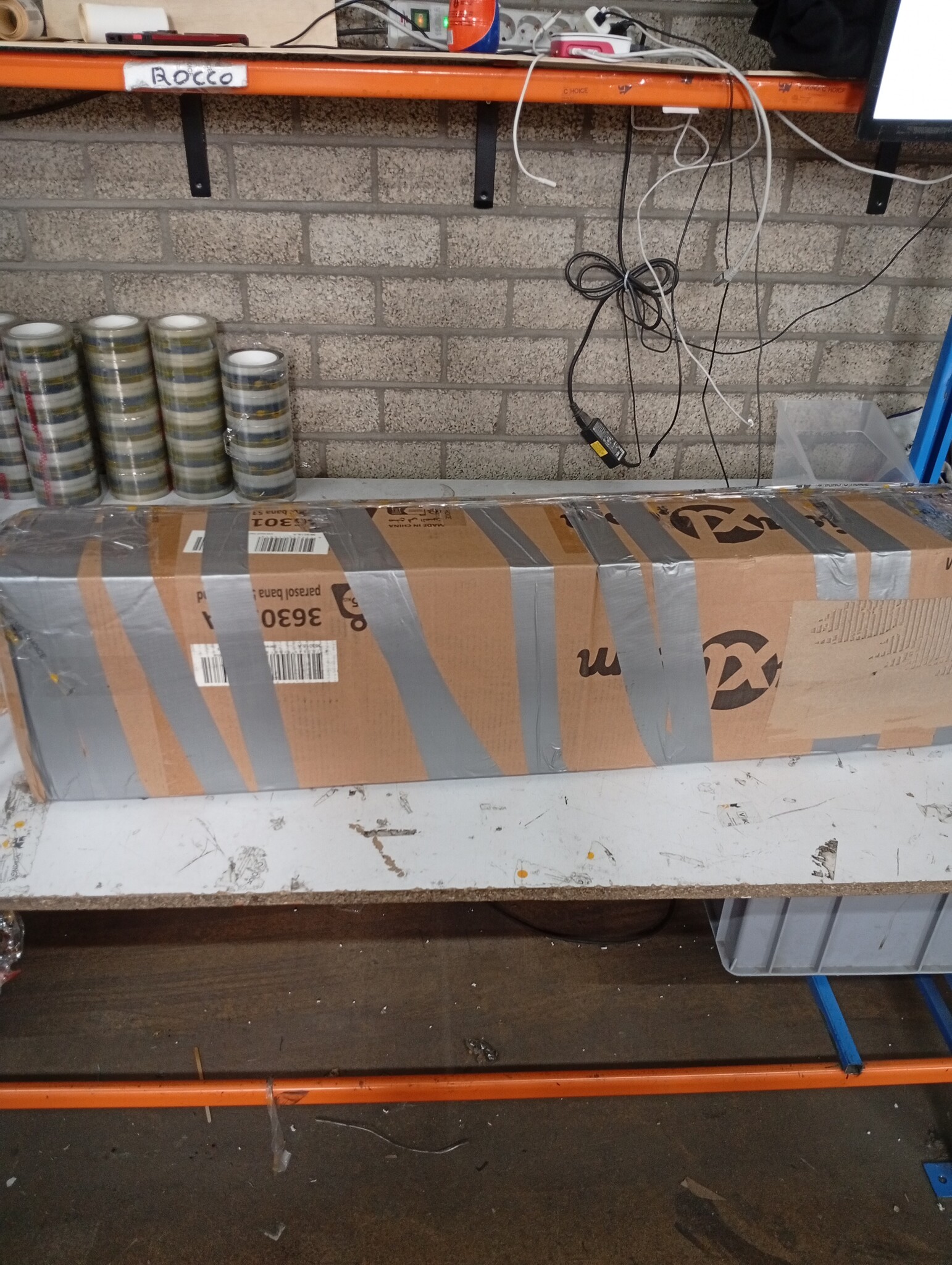 vidaXL Zweefparasol LED 350cm Zand - Retourdeal!