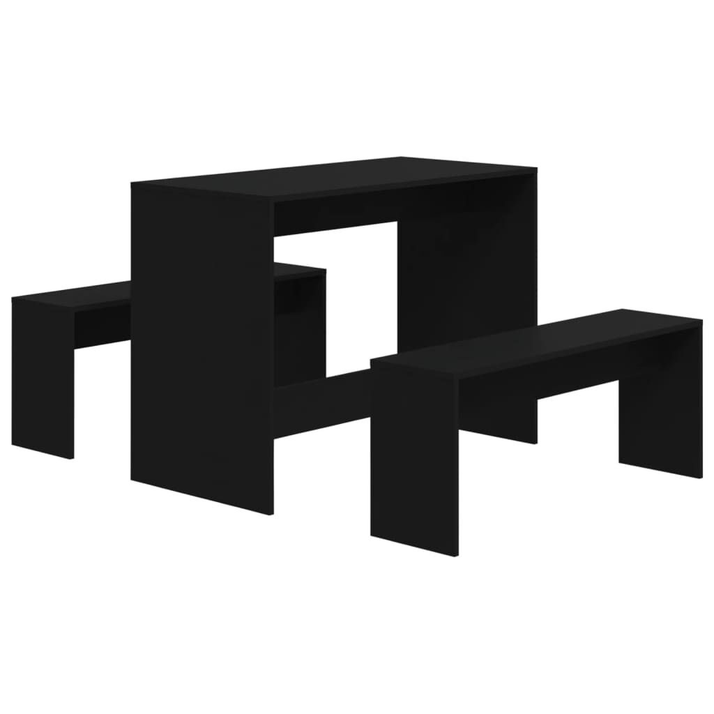 vidaXL Eethoekset 3-delig Zwart Hout - 35% Korting!
