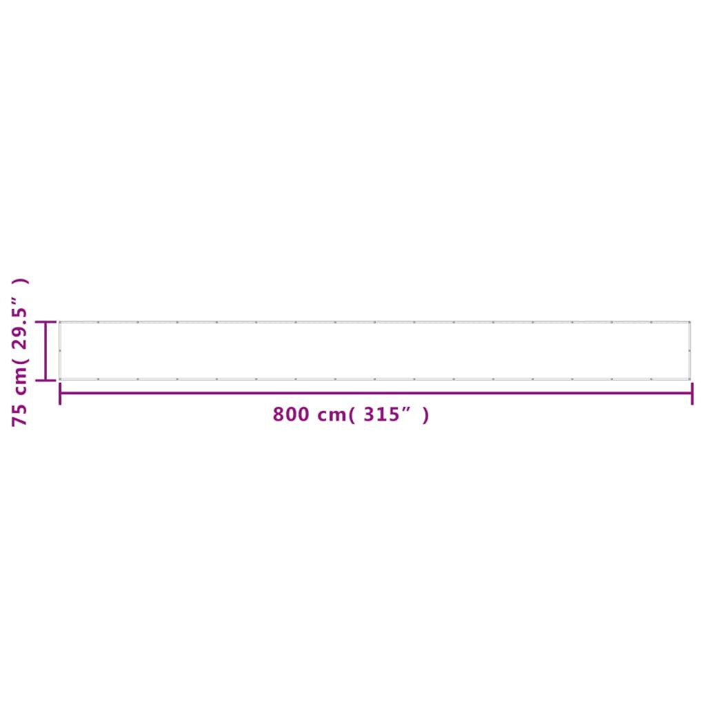 Balkonscherm Antraciet 75x800cm - 35% Korting!