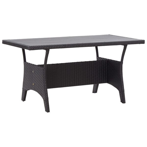 vidaXL Tuintafel Poly Rattan Zwart 120x70cm - Retourdeal!