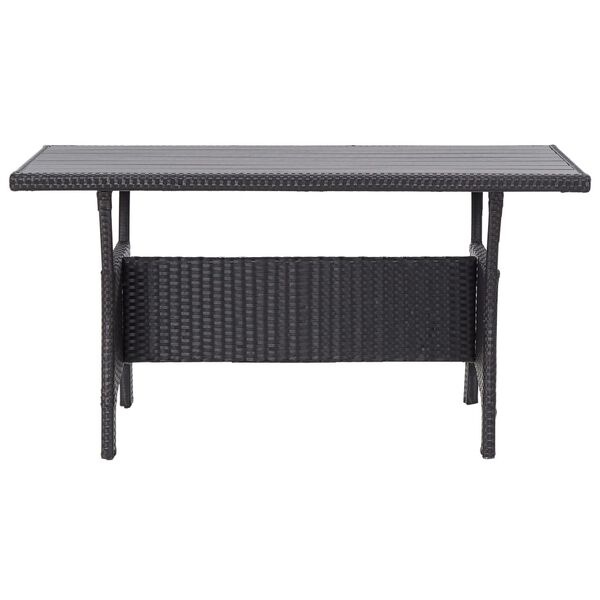 vidaXL Tuintafel Poly Rattan Zwart 120x70cm - Retourdeal!
