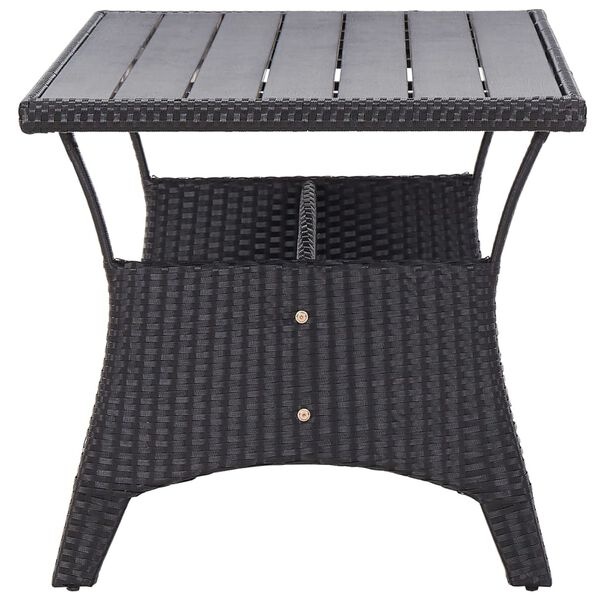 vidaXL Tuintafel Poly Rattan Zwart 120x70cm - Retourdeal!