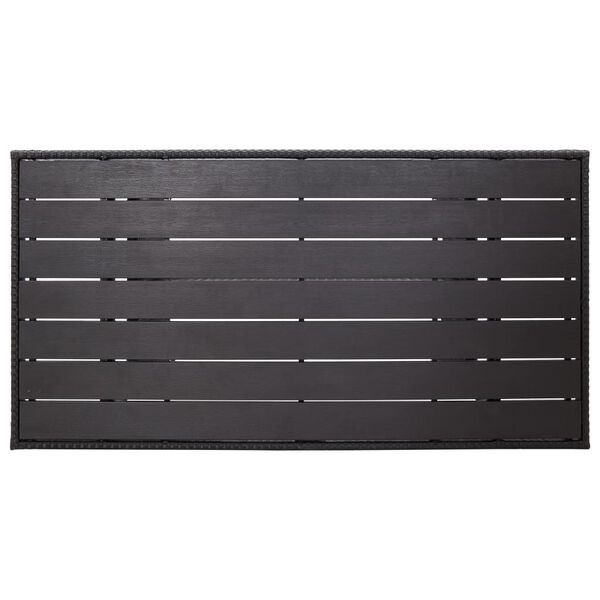 vidaXL Tuintafel Poly Rattan Zwart 120x70cm - Retourdeal!