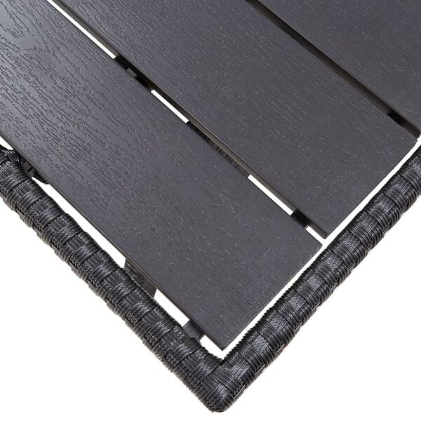 vidaXL Tuintafel Poly Rattan Zwart 120x70cm - Retourdeal!
