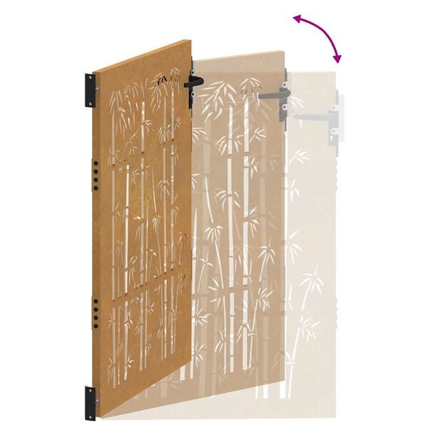 vidaXL Tuinpoort Cortenstaal 85x125cm - Bamboe Design