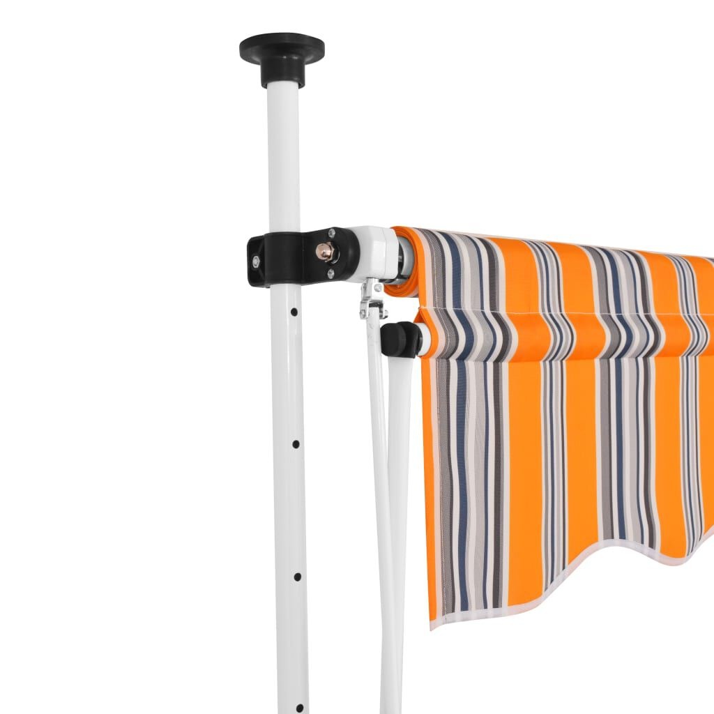 vidaXL Handmatige Luifel 100cm Geel/Blauw - Retourdeal!