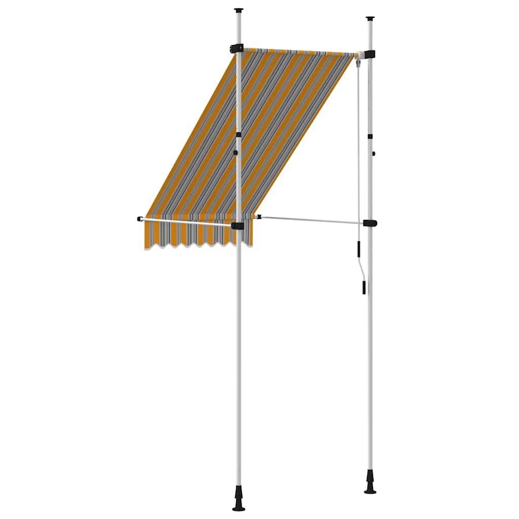 vidaXL Handmatige Luifel 100cm Geel/Blauw - Retourdeal!