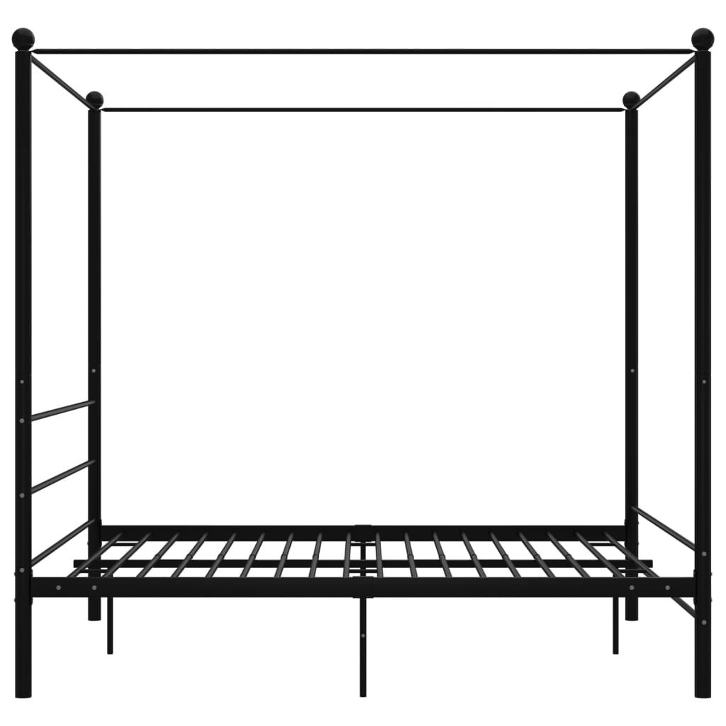 Hemelbedframe Zwart Metaal 160x200 cm - Zo Goed Als Nieuw!