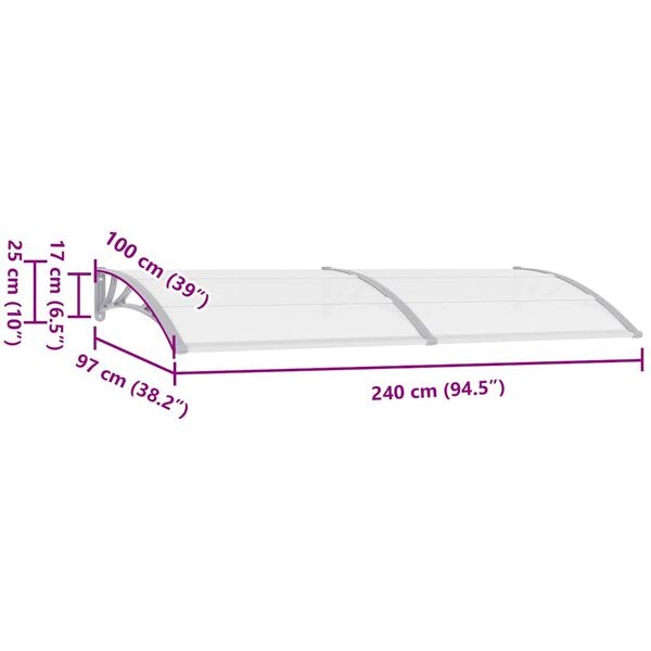 vidaXL Deurluifel 240x100 cm Grijs - Nieuwstaat!