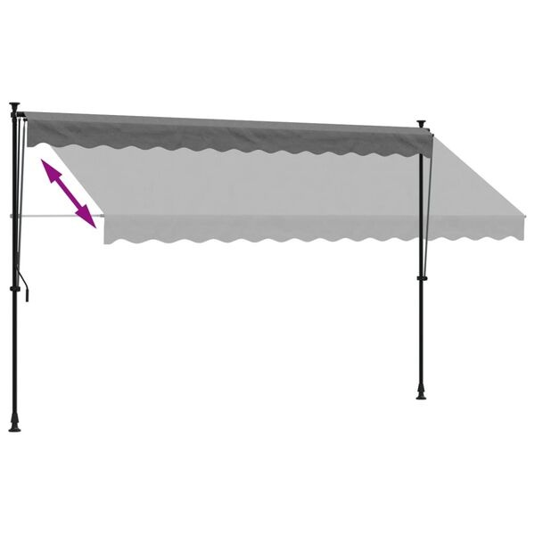 VidaXL Uittrekbare Luifel 350x150cm Antraciet - Zo Goed Als Nieuw!