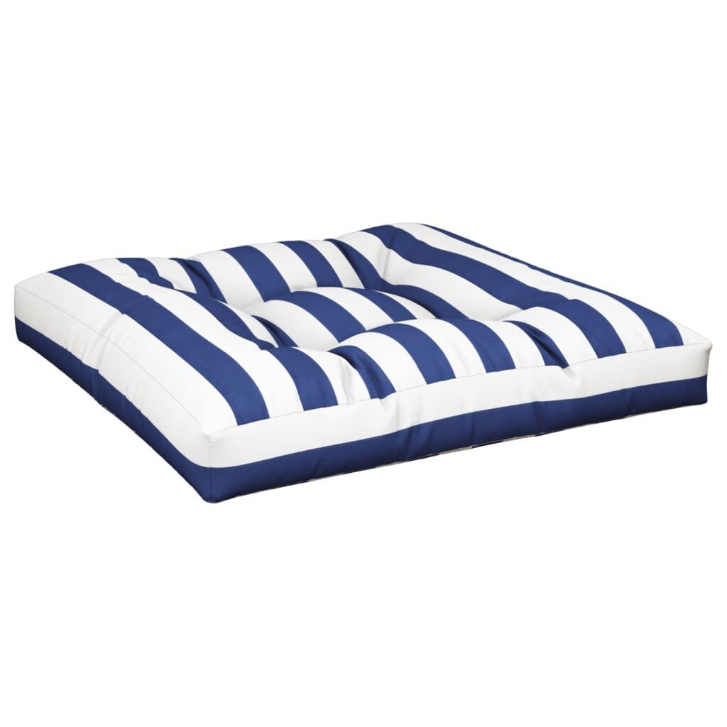 vidaXL Palletkussens Wit & Blauw Gestreept - Retourdeal!