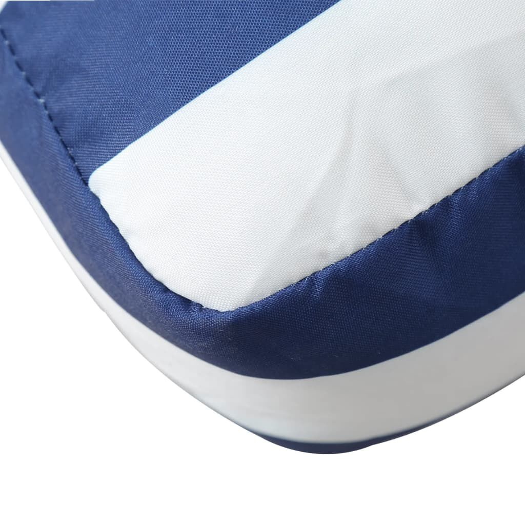 vidaXL Palletkussens Wit & Blauw Gestreept - Retourdeal!