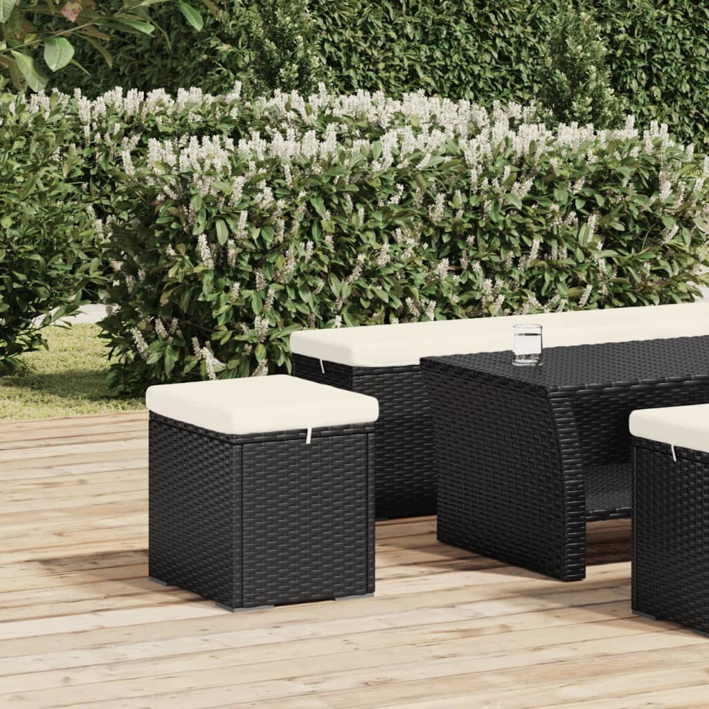 VidaXL Hocker Zwart met Kussen - Zo Goed Als Nieuw!
