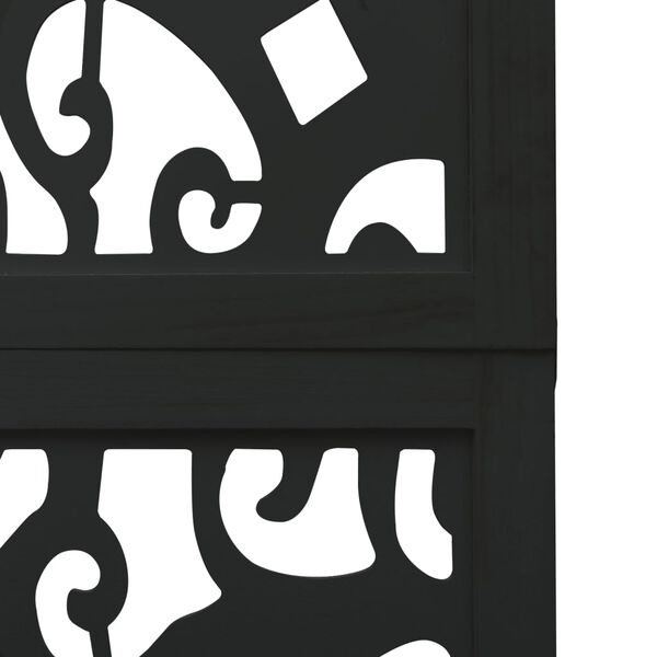 Retourdeal: Kamerscherm 3 Panel Zwart Paulowniahout - Zo Goed Als Nieuw!