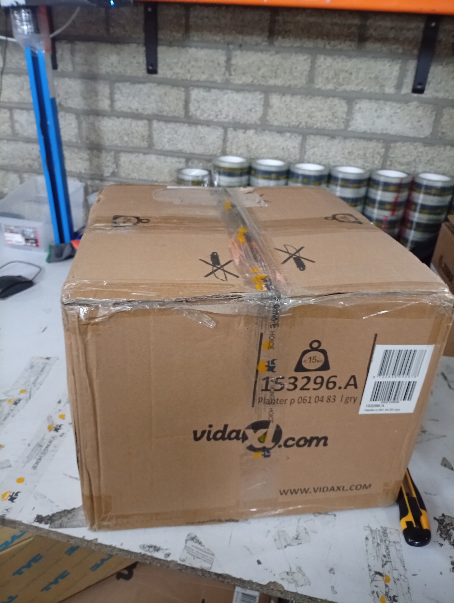 VidaXL Verhoogde Plantenbak 160cm Lichtgrijs (Beschadigd)
