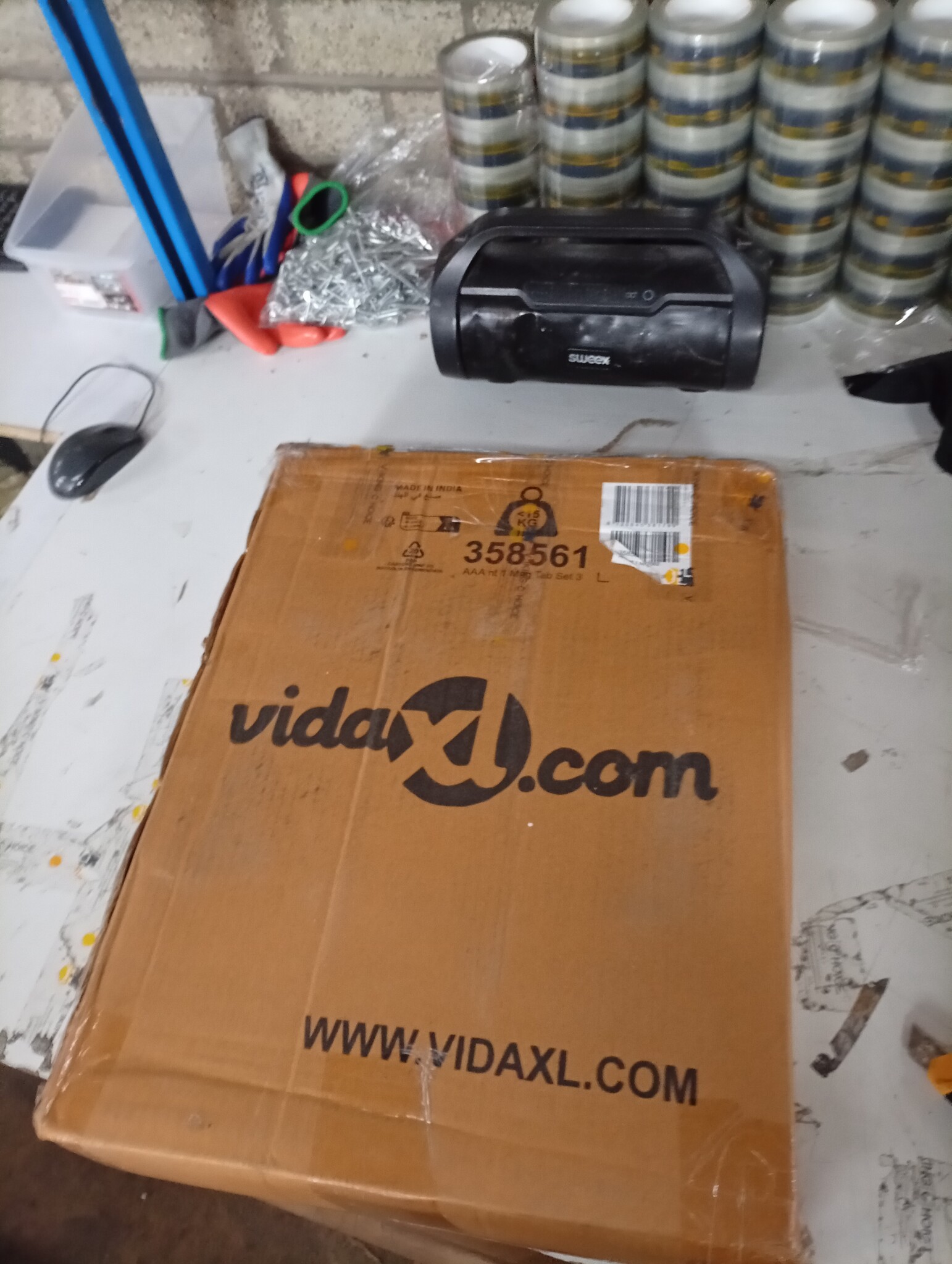 VidaXL Salontafelset 3-delig Massief Mangohout & IJzer