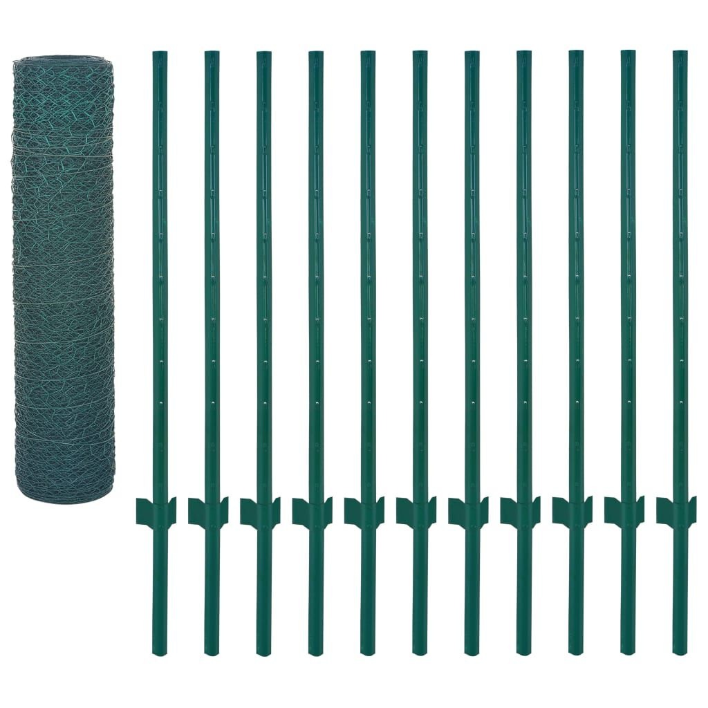 VidaXL Draadgaashek Groen 25x0,5m - Incompleet, Topdeal!