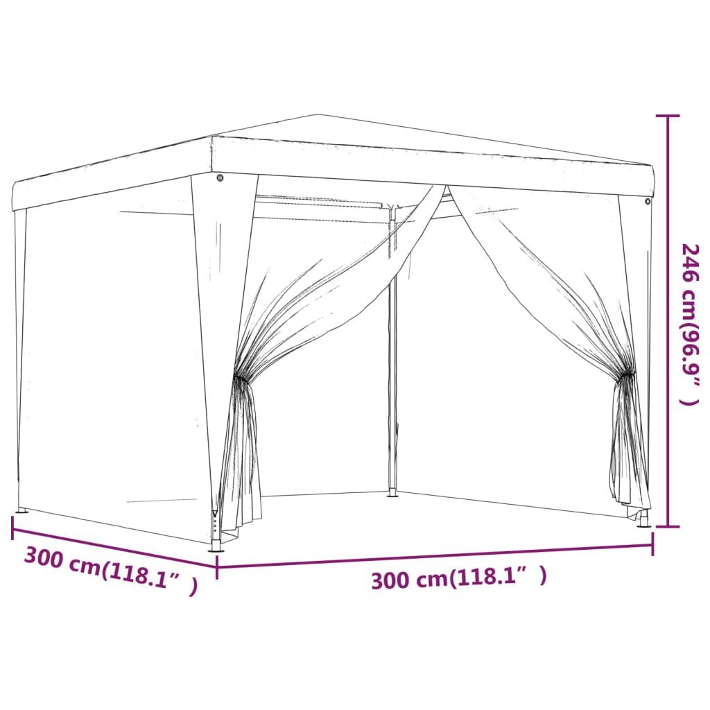 VidaXL Partytent 3x3m Groen - Zo Goed Als Nieuw!