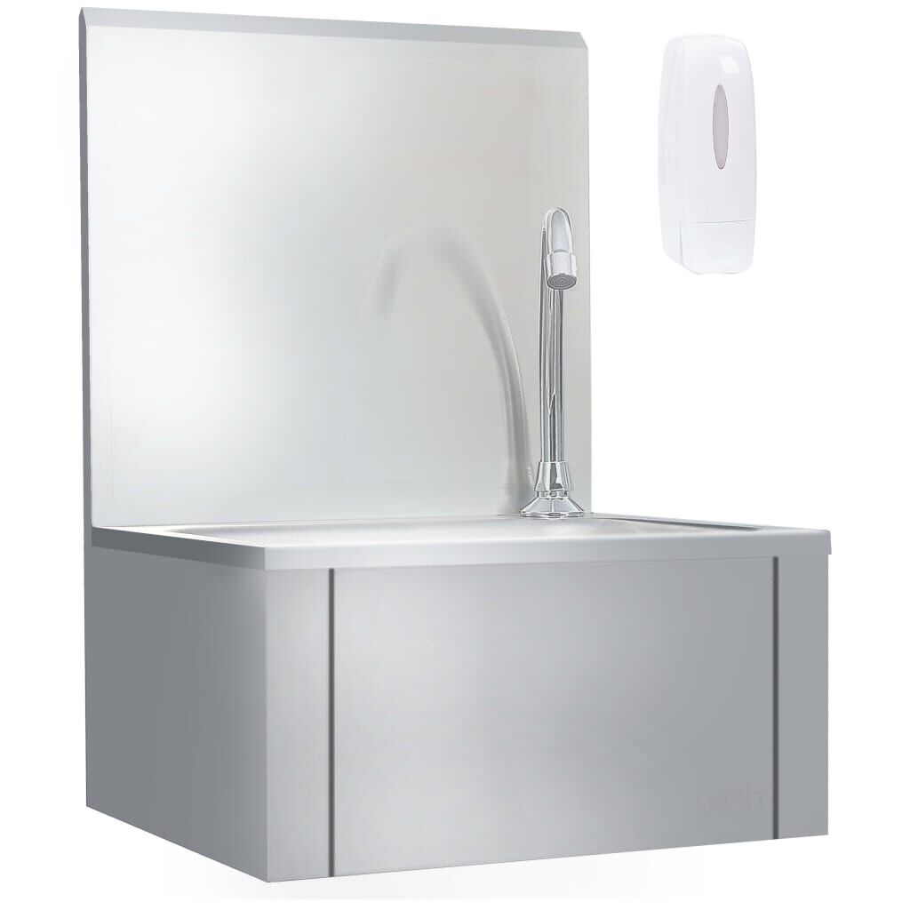 vidaXL RVS Wasbak met Kraan & Zeepdispenser - Retourdeal!