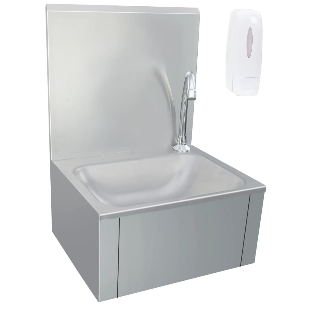 vidaXL RVS Wasbak met Kraan & Zeepdispenser - Retourdeal!