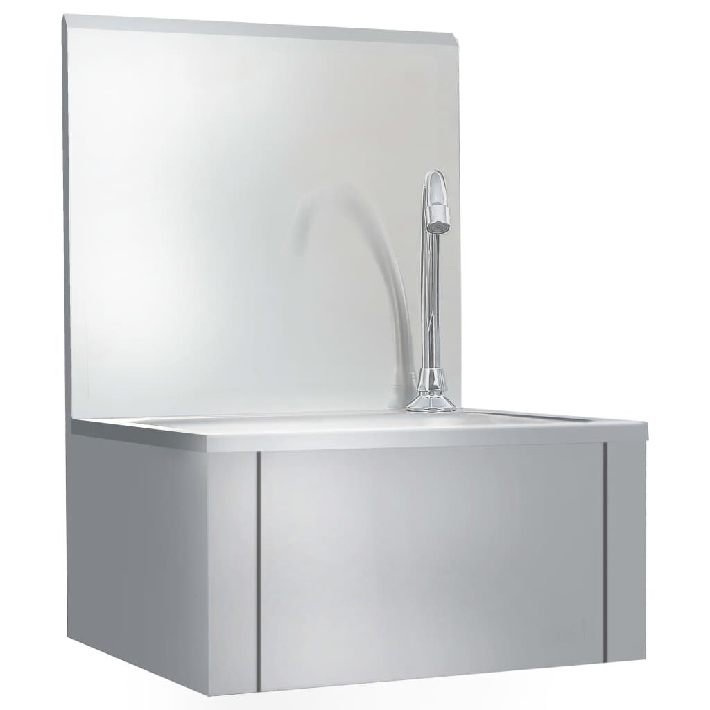 vidaXL RVS Wasbak met Kraan & Zeepdispenser - Retourdeal!