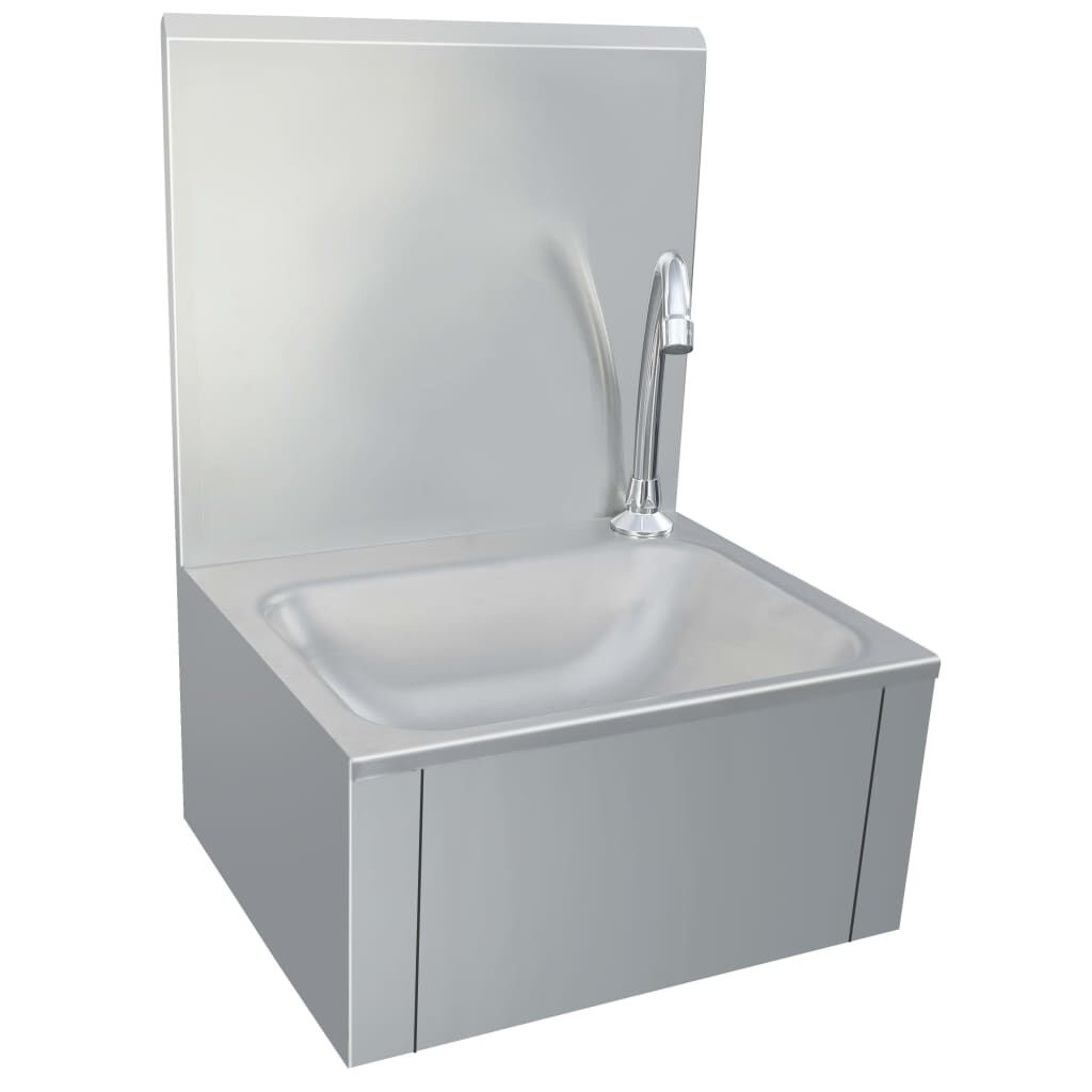 vidaXL RVS Wasbak met Kraan & Zeepdispenser - Retourdeal!