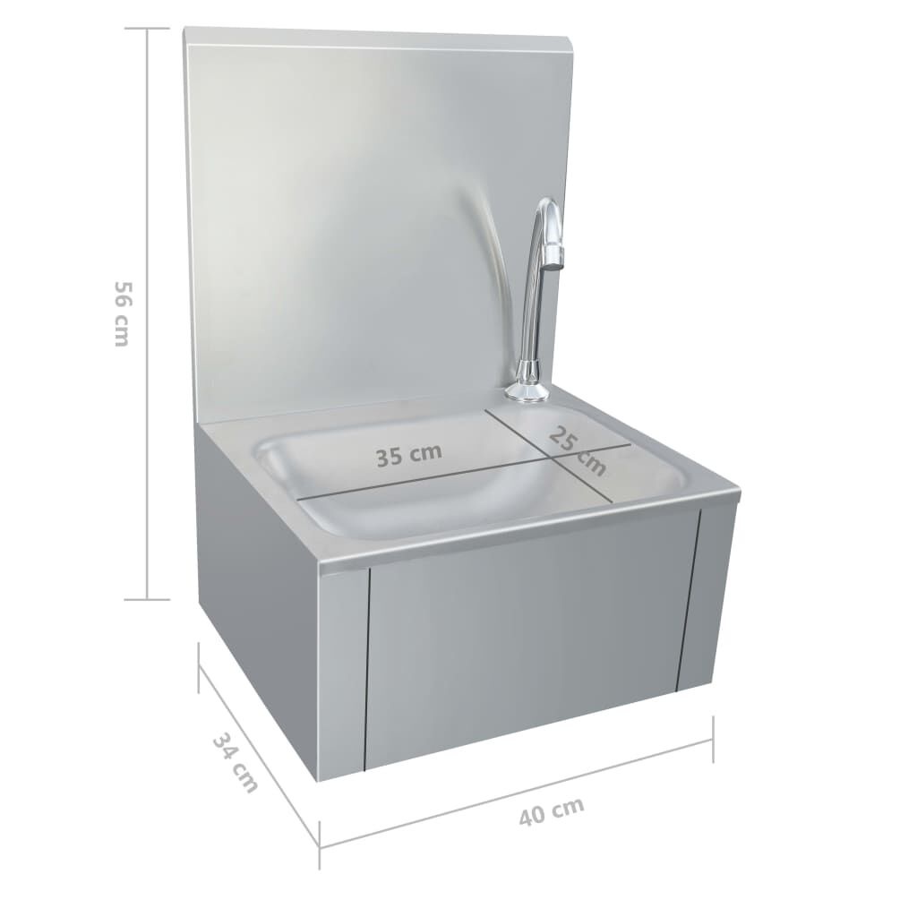 vidaXL RVS Wasbak met Kraan & Zeepdispenser - Retourdeal!