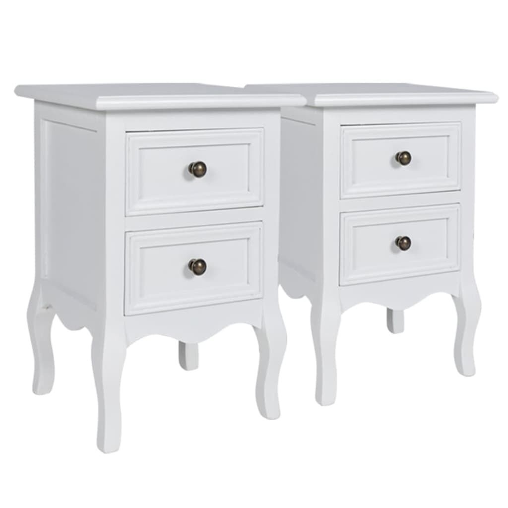 VidaXL Nachtkastjes (2x) Wit MDF - 35% Korting!