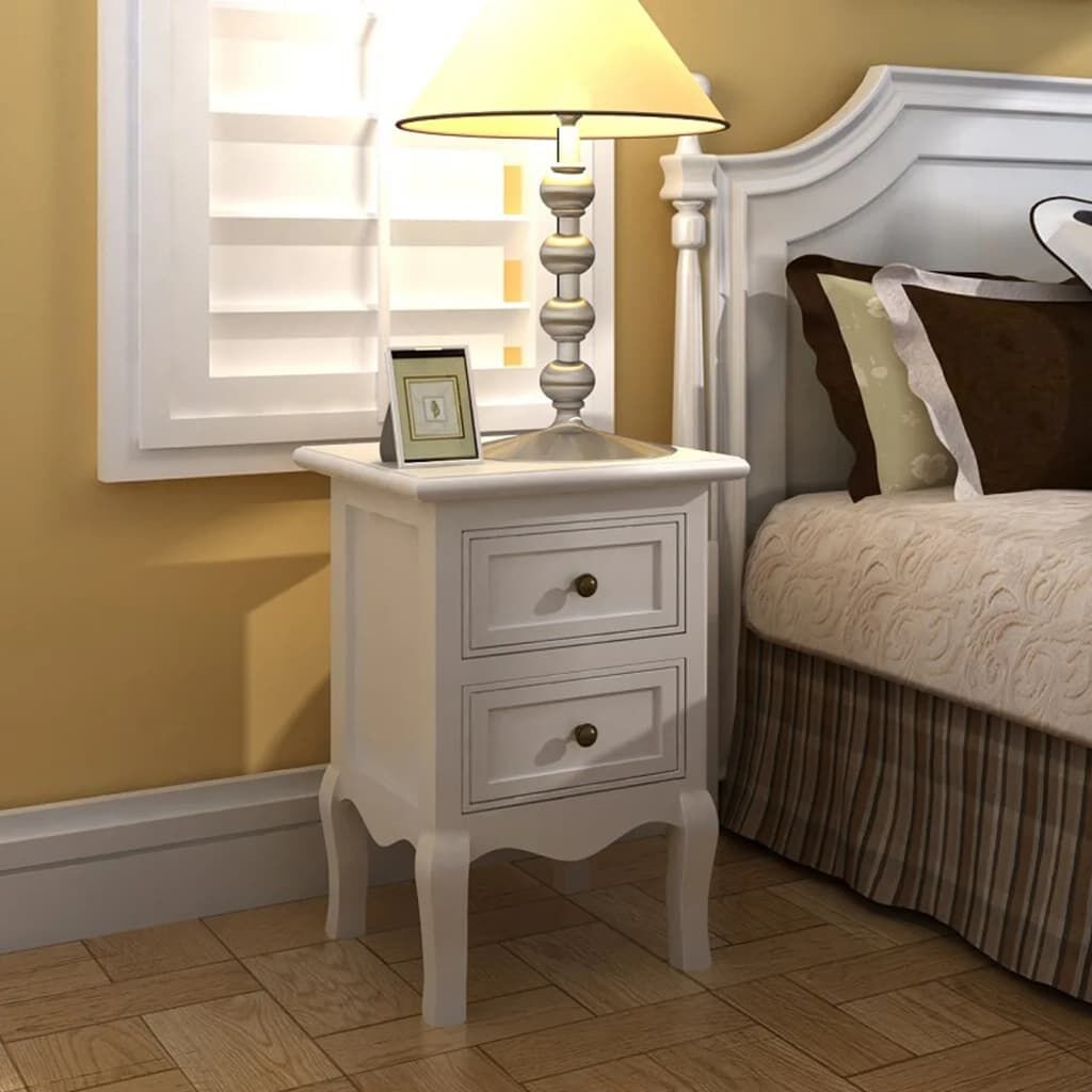 VidaXL Nachtkastjes (2x) Wit MDF - 35% Korting!
