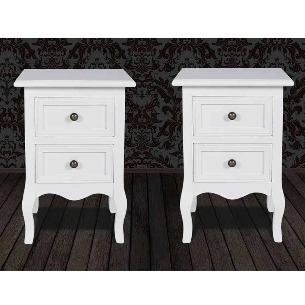 VidaXL Nachtkastjes (2x) Wit MDF - 35% Korting!