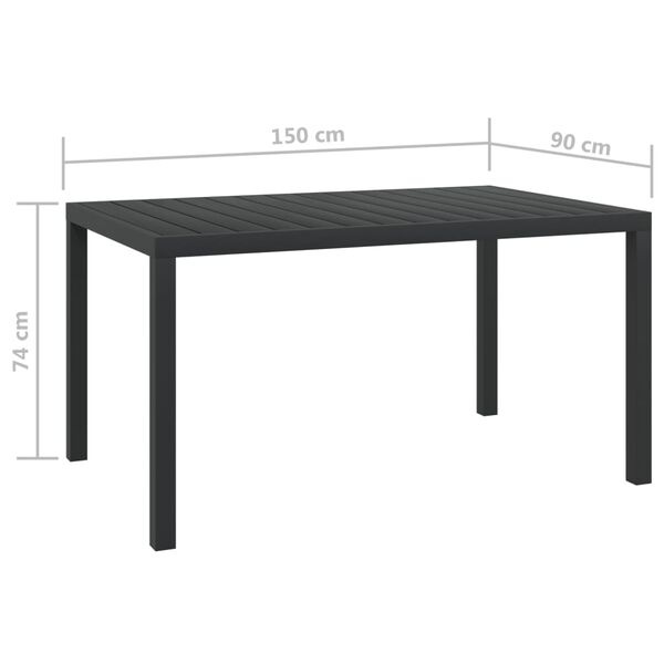 VidaXL Tuintafel 150cm Zwart - 35% Korting!