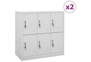 vidaXL Lockerkasten (2 st) Lichtgrijs - 55% Korting! Kreukels