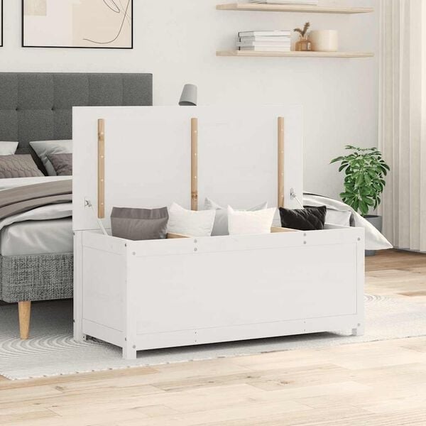 VidaXL Opbergbox Grenenhout Wit - 55% Korting! (Beschadigd)