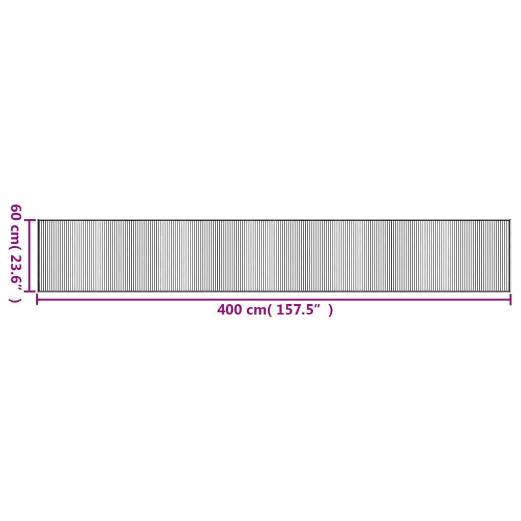 Bamboe Vloerkleed 60x400cm Bruin - Retourdeal! 40% Korting