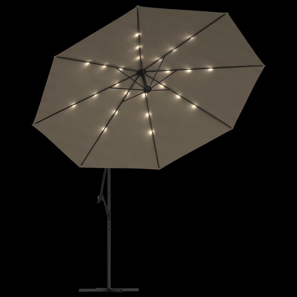Zweefparasol LED 350cm Taupe - 60% Korting! (Retour)