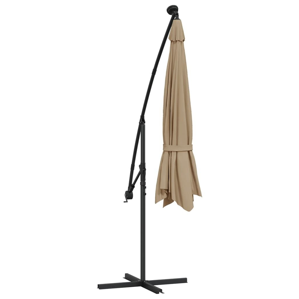 Zweefparasol LED 350cm Taupe - 60% Korting! (Retour)