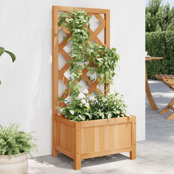 Plantenbak met Latwerk Vurenhout Bruin -55% Korting!