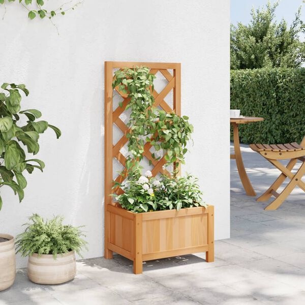 Plantenbak met Latwerk Vurenhout Bruin -55% Korting!