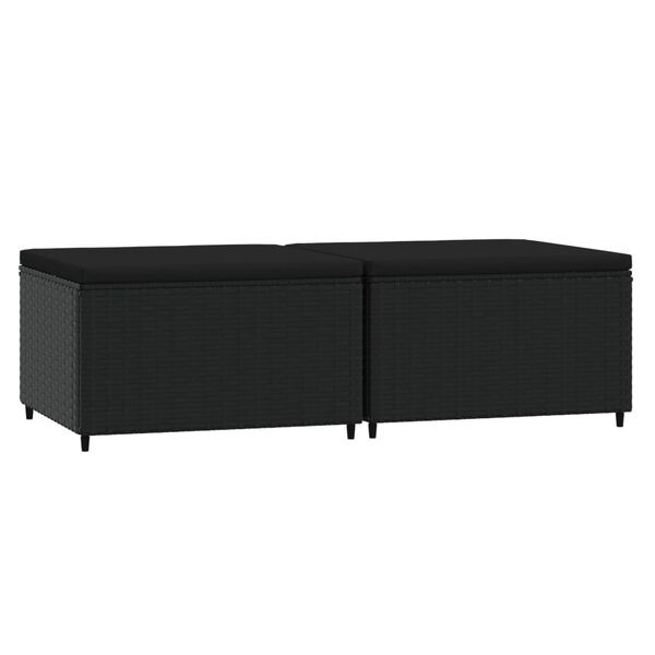 vidaXL Voetensteunen (2x) Zwart -55% Korting! Tuin & Relax