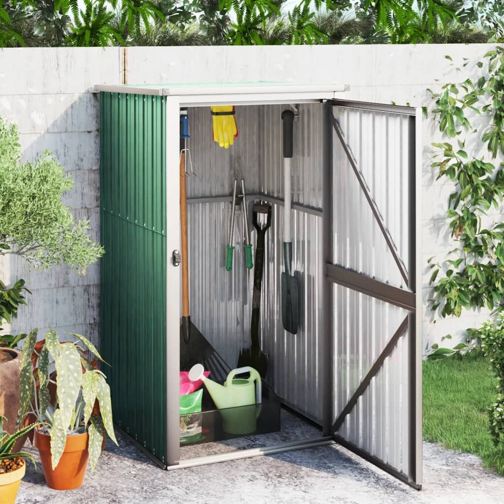 Tuinschuur gegalvaniseerd staal groen 88x89x161cm -40%!