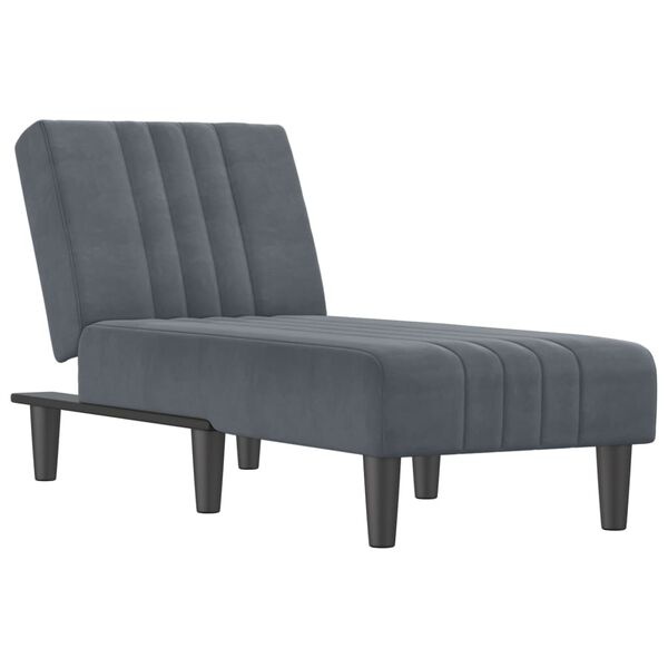 vidaXL Chaise Longue Donkergrijs - 55% Korting! (Beschadigd)