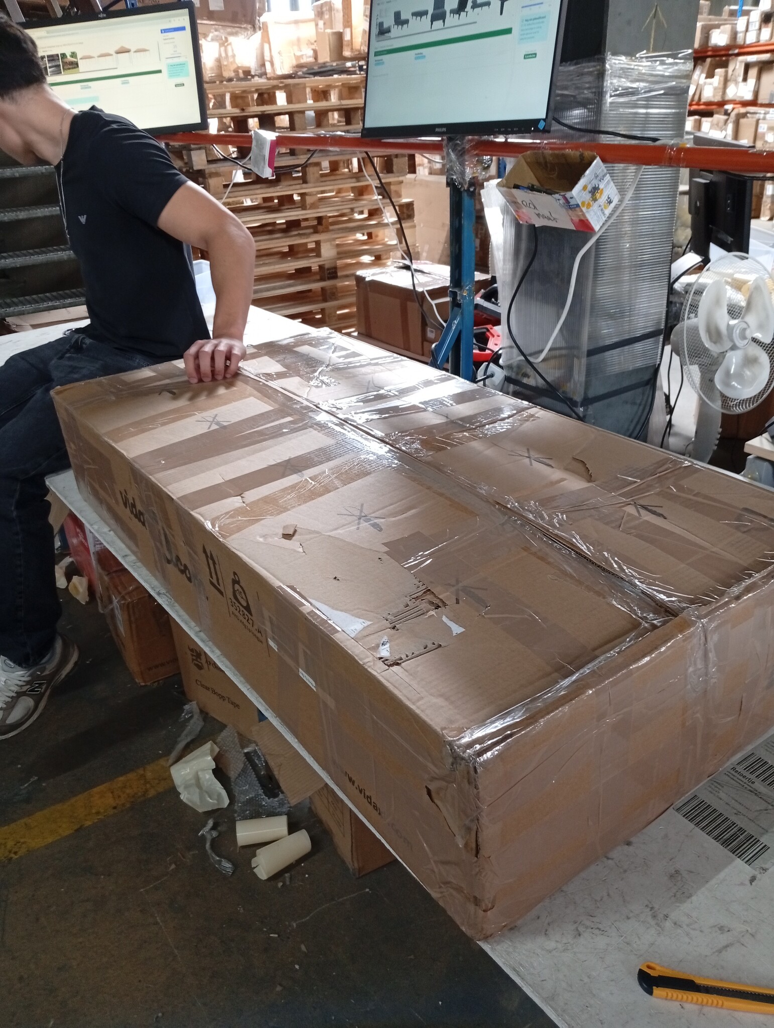 vidaXL Chaise Longue Donkergrijs - 55% Korting! (Beschadigd)
