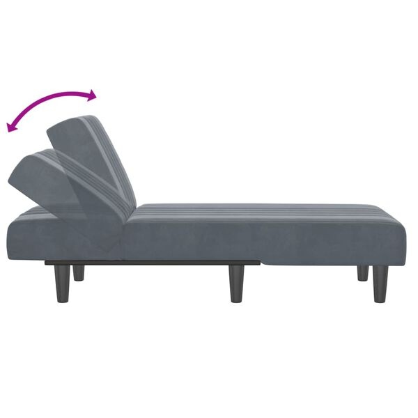 vidaXL Chaise Longue Donkergrijs - 55% Korting! (Beschadigd)