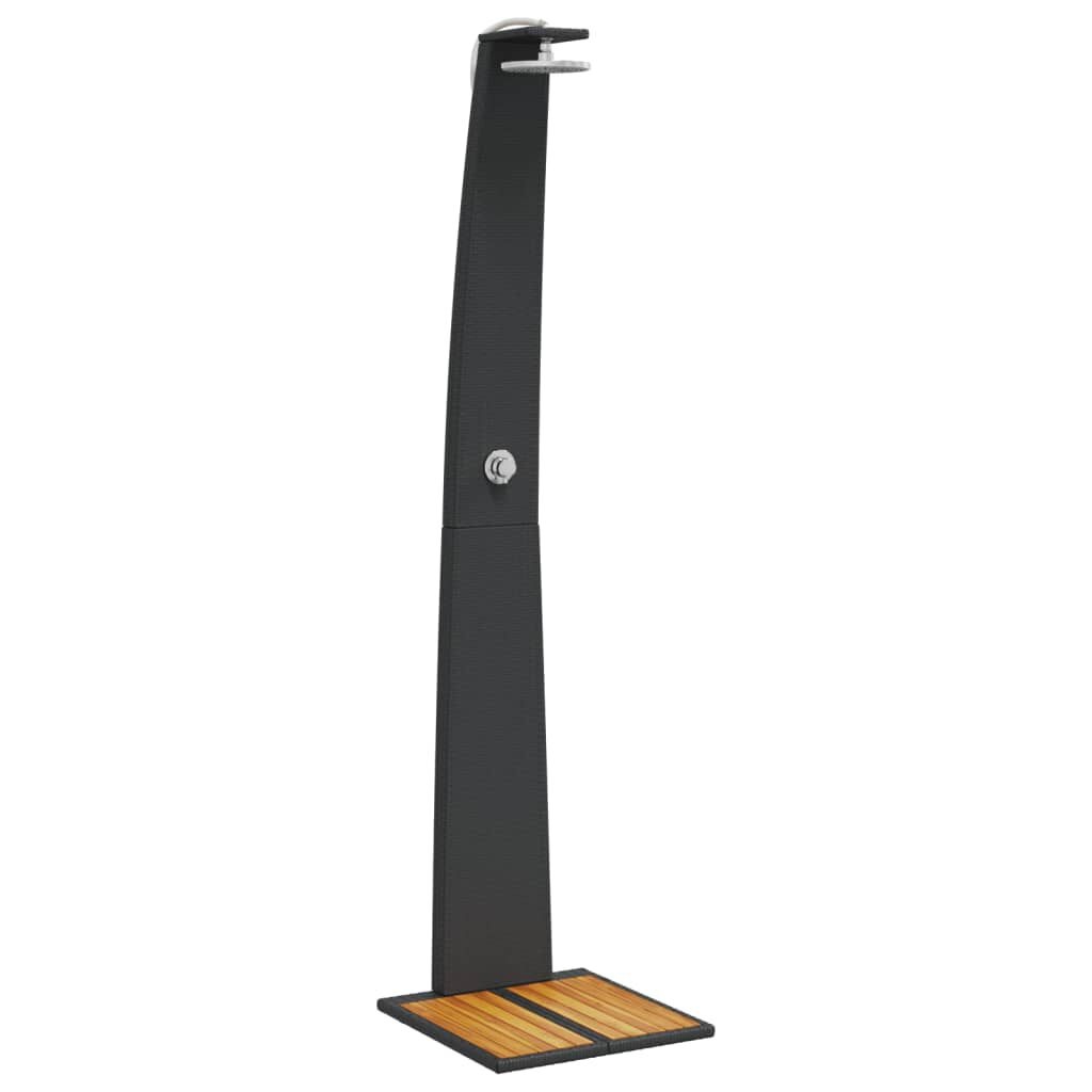 VidaXL Buitendouche Zwart - 40% Korting! Poly Rattan & Acaciahout
