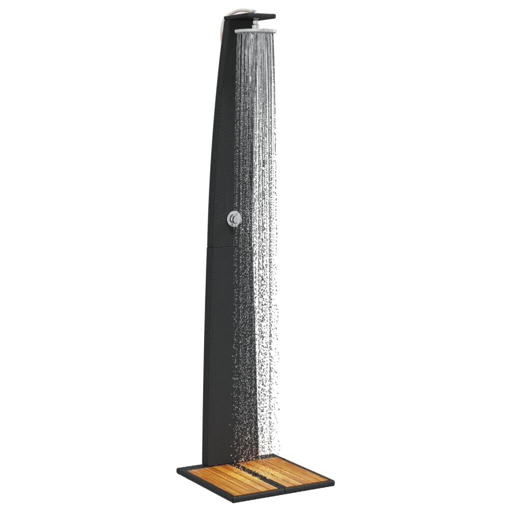 VidaXL Buitendouche Zwart - 40% Korting! Poly Rattan & Acaciahout