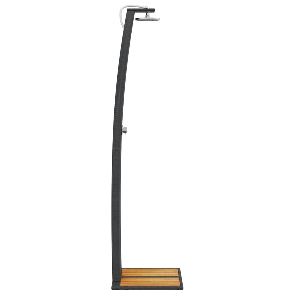 VidaXL Buitendouche Zwart - 40% Korting! Poly Rattan & Acaciahout